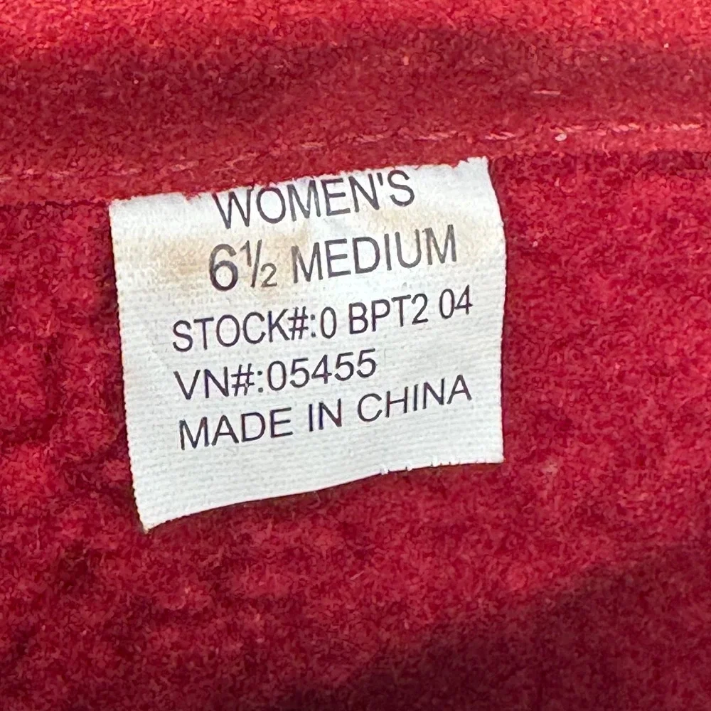 L.L. Bean‎ Red Suede Fleece Winter Boots Zip Up Ankle Boots Women's Size 6.5
